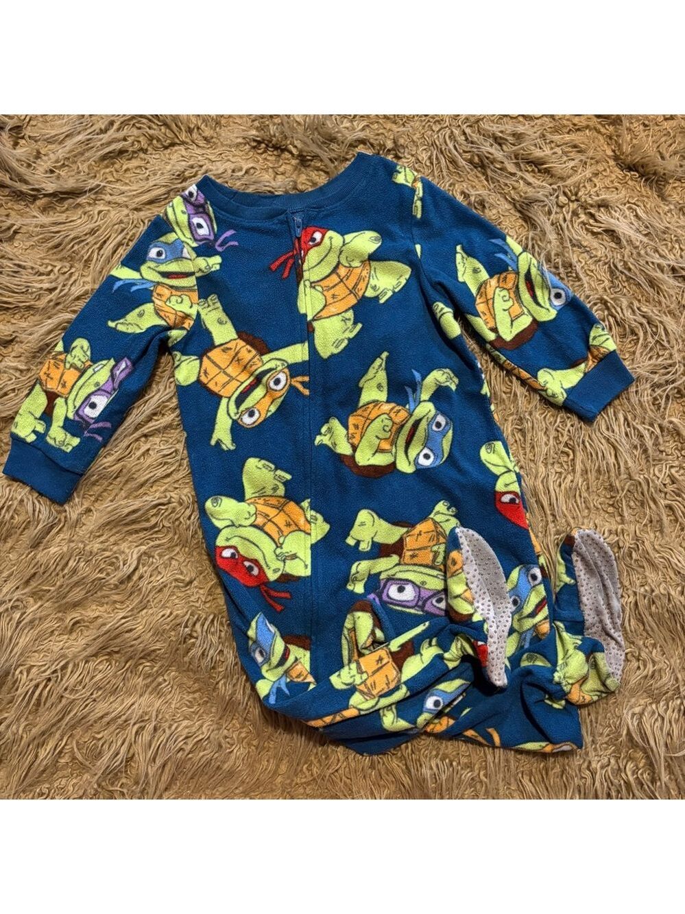 Nickelodeon Blue Ninja Turtle Footie Pajamas Boy 2T